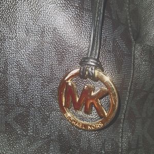 Michael Kors MK  Black monogrammed tote bag